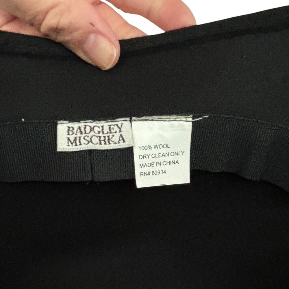 Badgley Mischka Black Wool Bucket Hat Feather Accent Ribbon Trim - Picture 6 of 8